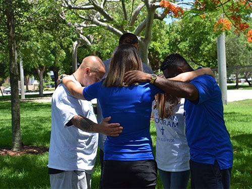 group activity at Faith in Recovery